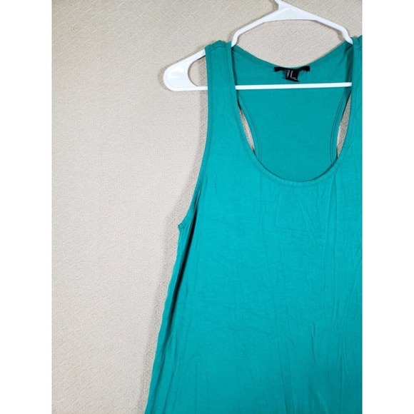 Forever 21 Dress Womens Medium M Scoop Neck Green Polyester Flowy Sleeveless - Picture 2 of 13